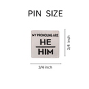 He/Him Square Pronoun Pins for Gay Pride, Wholesale Pronoun Jewelry