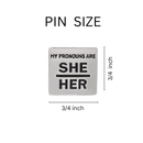 Wholesale She/Her Pronoun Square Pins for Gay Pride, Pronoun Jewelry