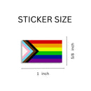 Small Daniel Quasar "Progress Pride" Rectangle Flag Stickers, LGBTQ Gay Pride Awareness