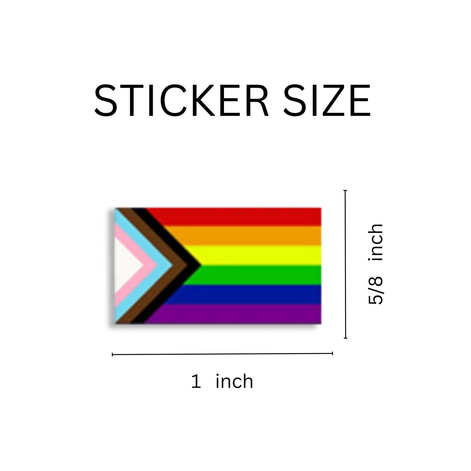 Small Daniel Quasar "Progress Pride" Rectangle Flag Stickers, LGBTQ Gay Pride Awareness