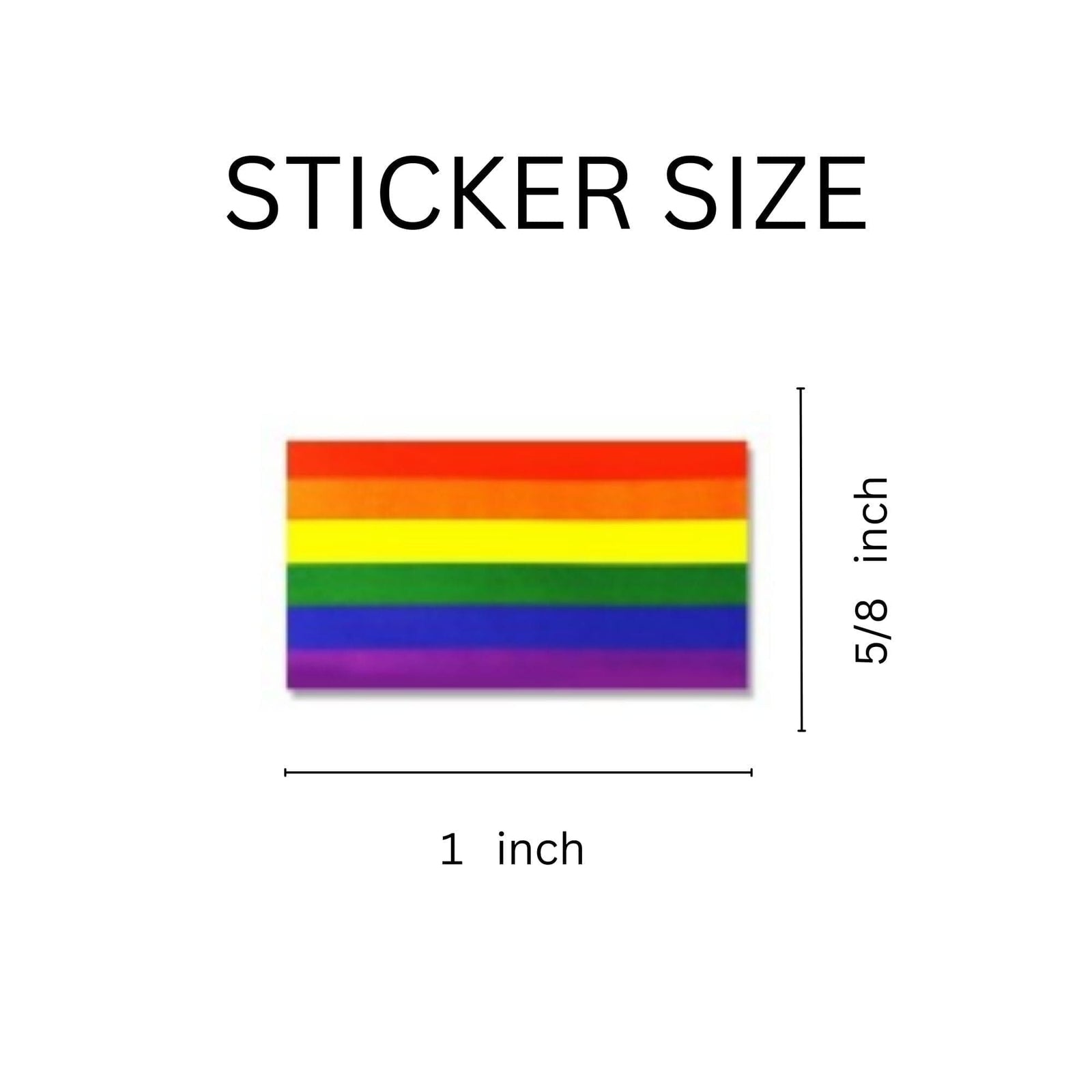 Small Rectangle Bulk Rainbow Flag Stickers, LGBTQ Gay Pride Awareness