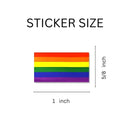 Small Rectangle Rainbow Flag Stickers (250 per Roll)