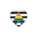 Straight Ally LGBTQ Heart Shaped Pins, LGBTQ Gay Pride Awareness