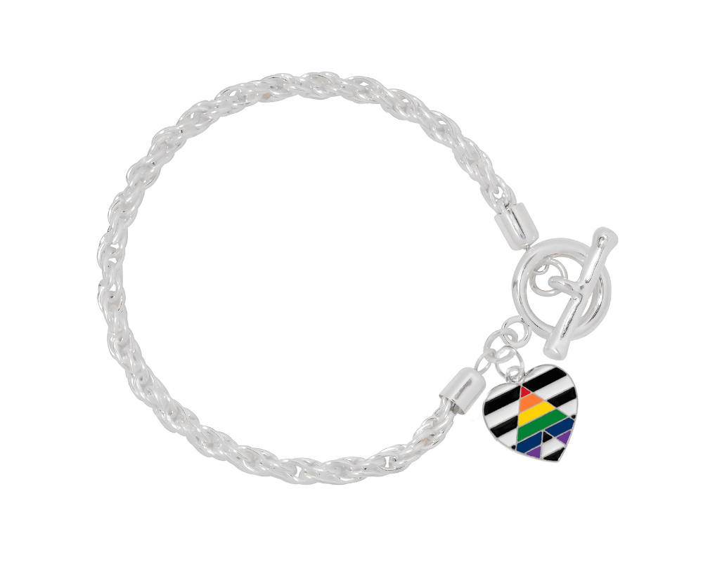 Straight Ally Chunky Link Style Charm Bracelet - We Are Pride Wholesale