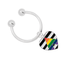 Straight Ally Heart Key Chain, LGBTQ Gay Pride Awareness