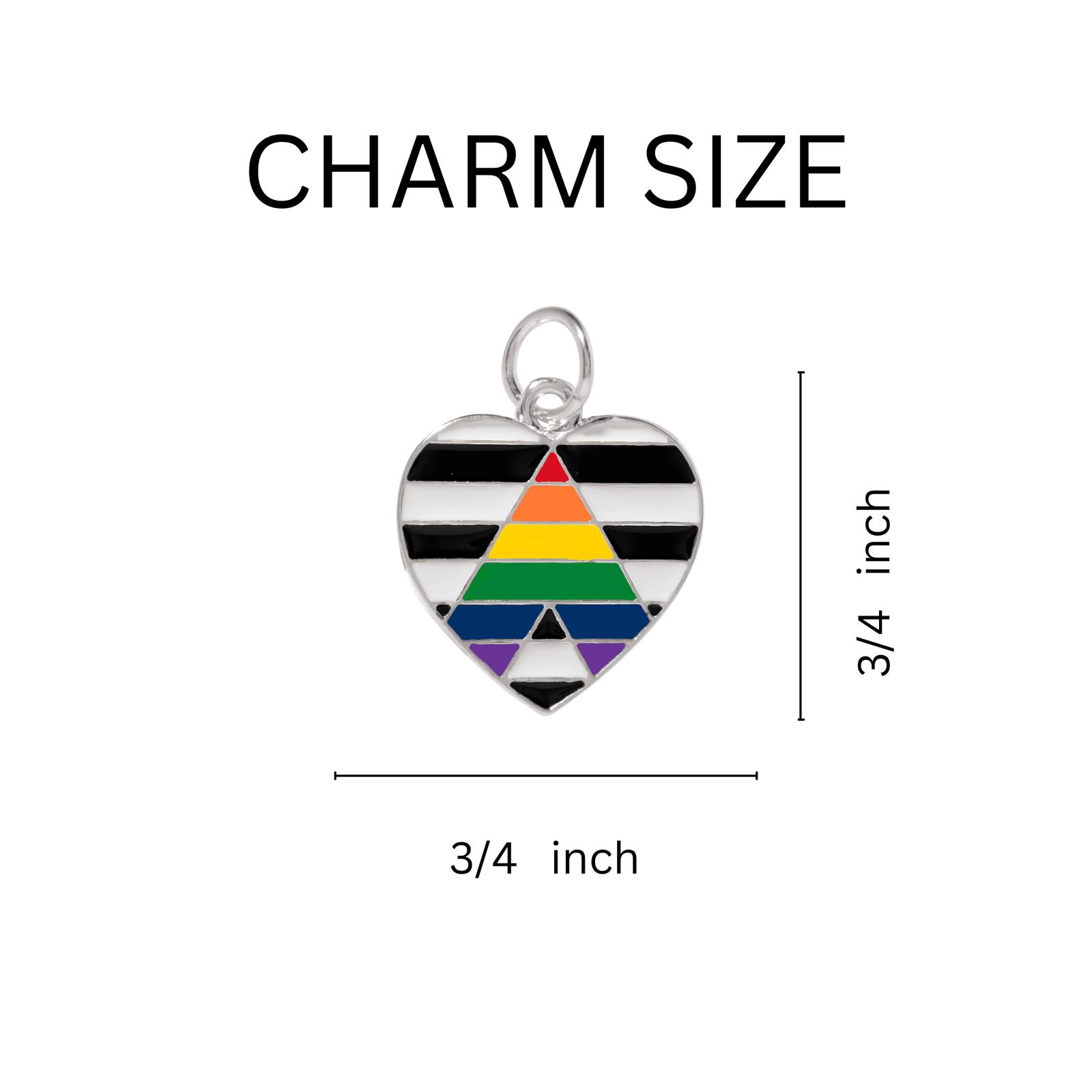 Straight Ally Heart Retractable Charm Bracelet