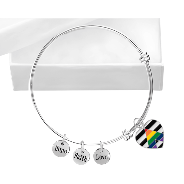 Straight Ally Heart Retractable Charm Bracelet