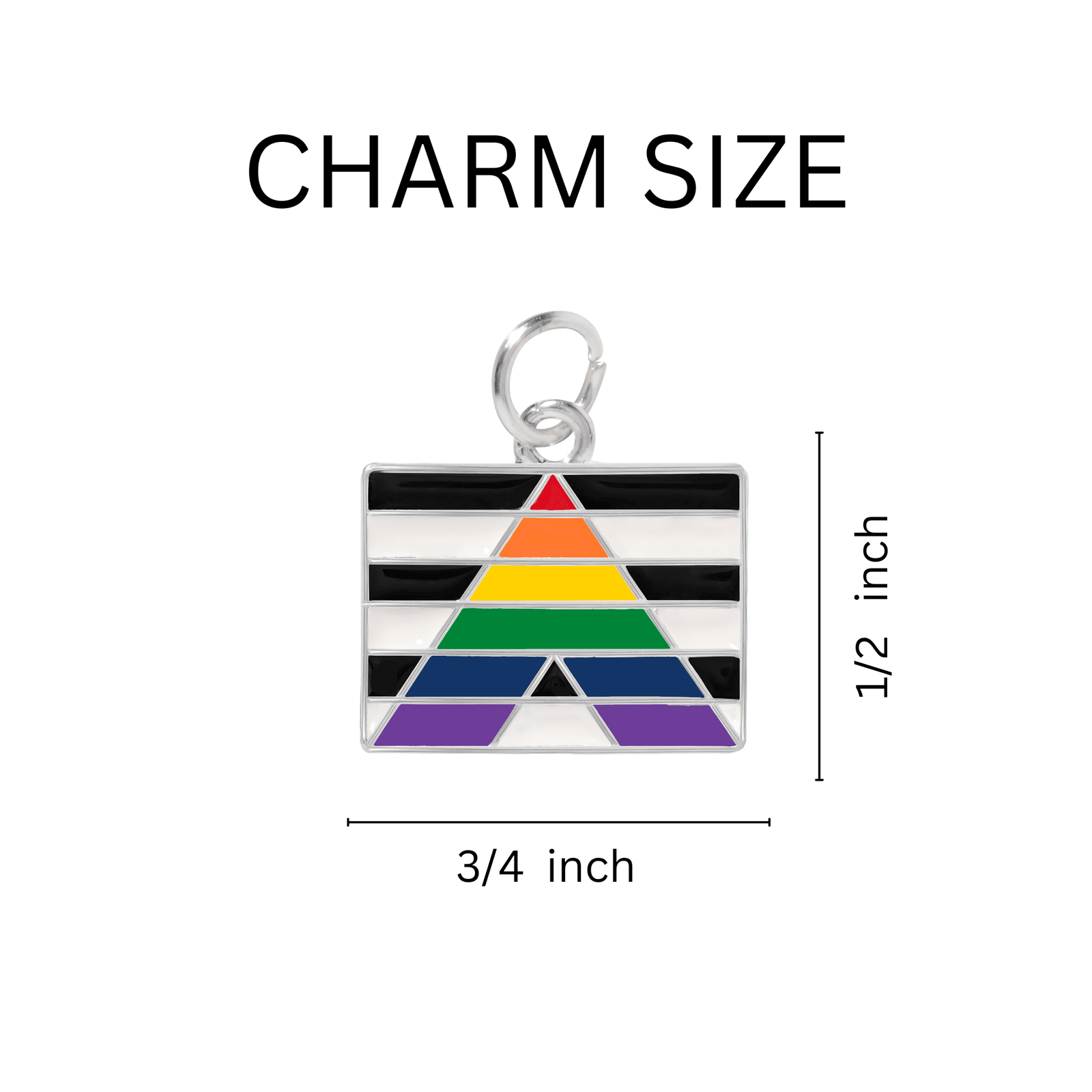 Straight Ally Rectangle Charm Hanging Earrings, LGBTQ Gay Pride Awareness