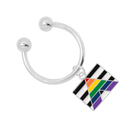 Straight Ally Rectangle Flag Key Chain, LGBTQ Gay Pride Awareness