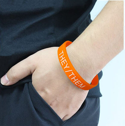 Bulk They Them Silicone Bracelets Wristbands - We Are Pride Wholesale