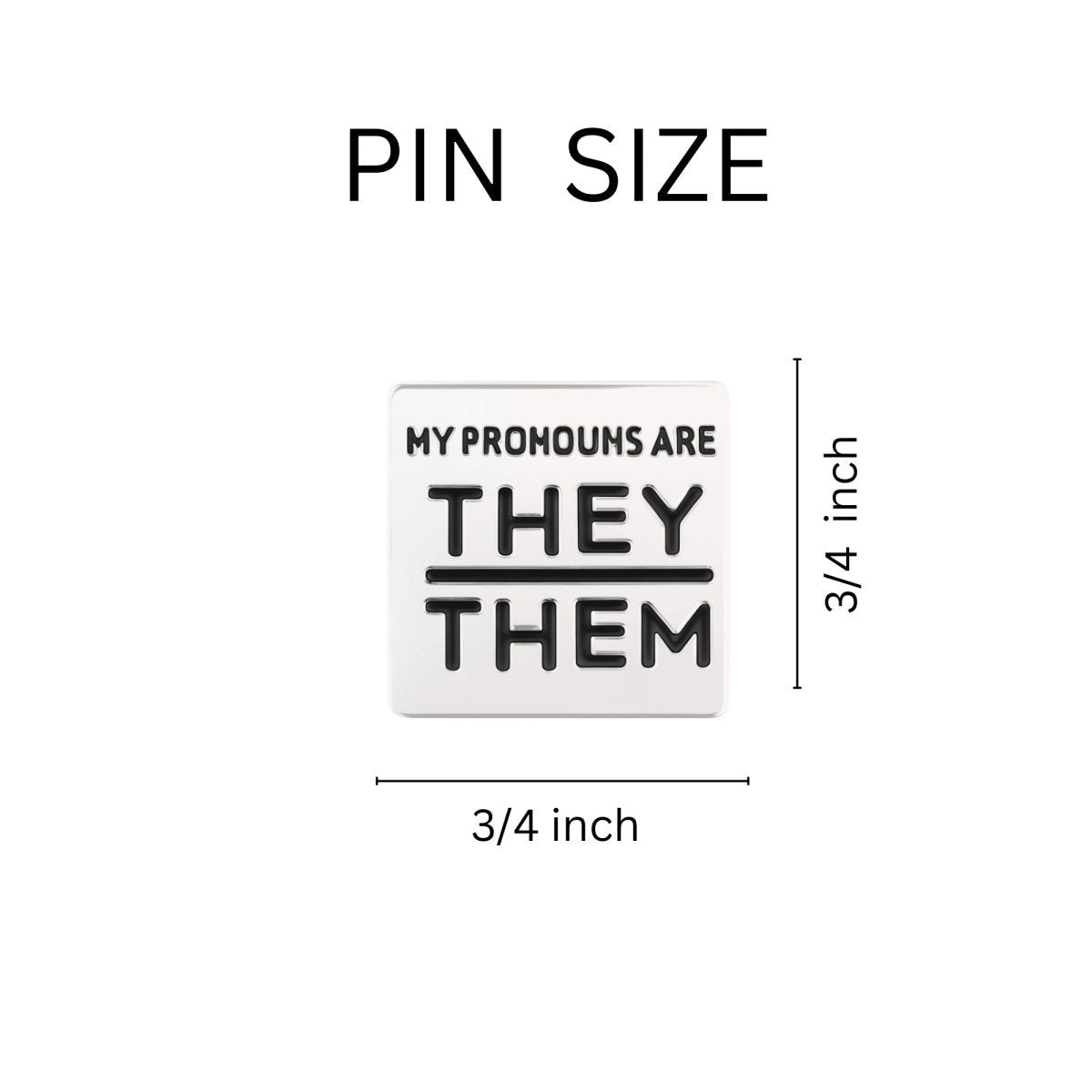 They/Them Square Pronoun Pins for Gay Pride, PRIDE Pins