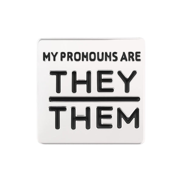 They/Them Square Pronoun Pins for Gay Pride, PRIDE Pins