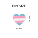 Transgender Heart Shaped Pins, LGBTQ Gay Pride Awareness