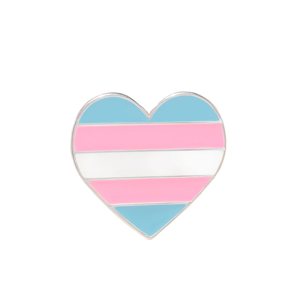 Bulk Transgender Heart Shaped Pins, LGBTQ Gay Pride Awareness