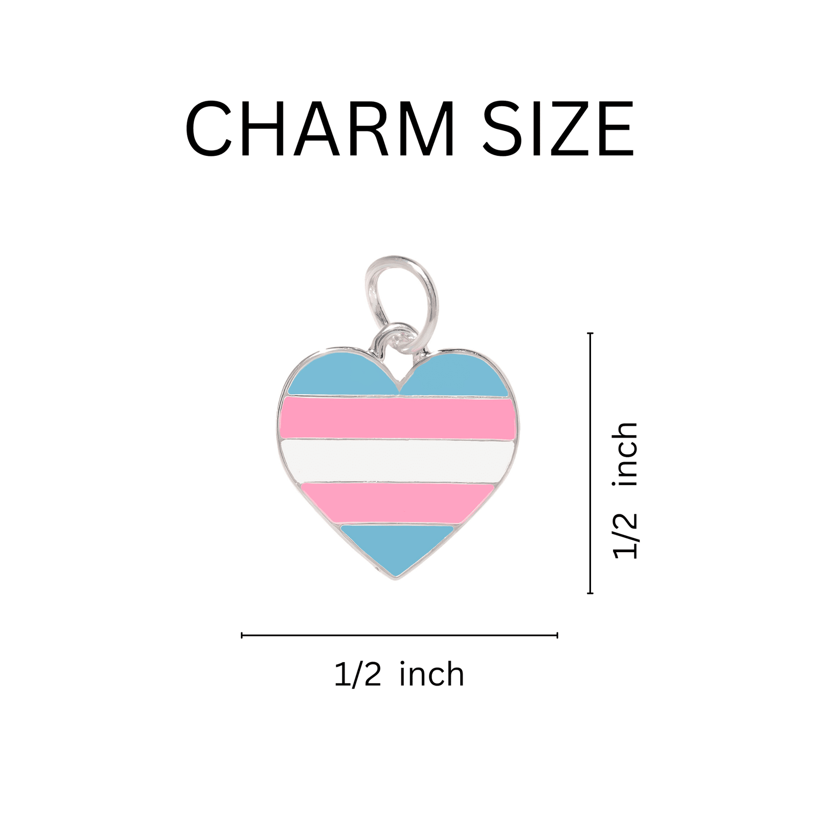 Transgender Heart Charm Necklaces, LGBTQ Gay Pride Awareness