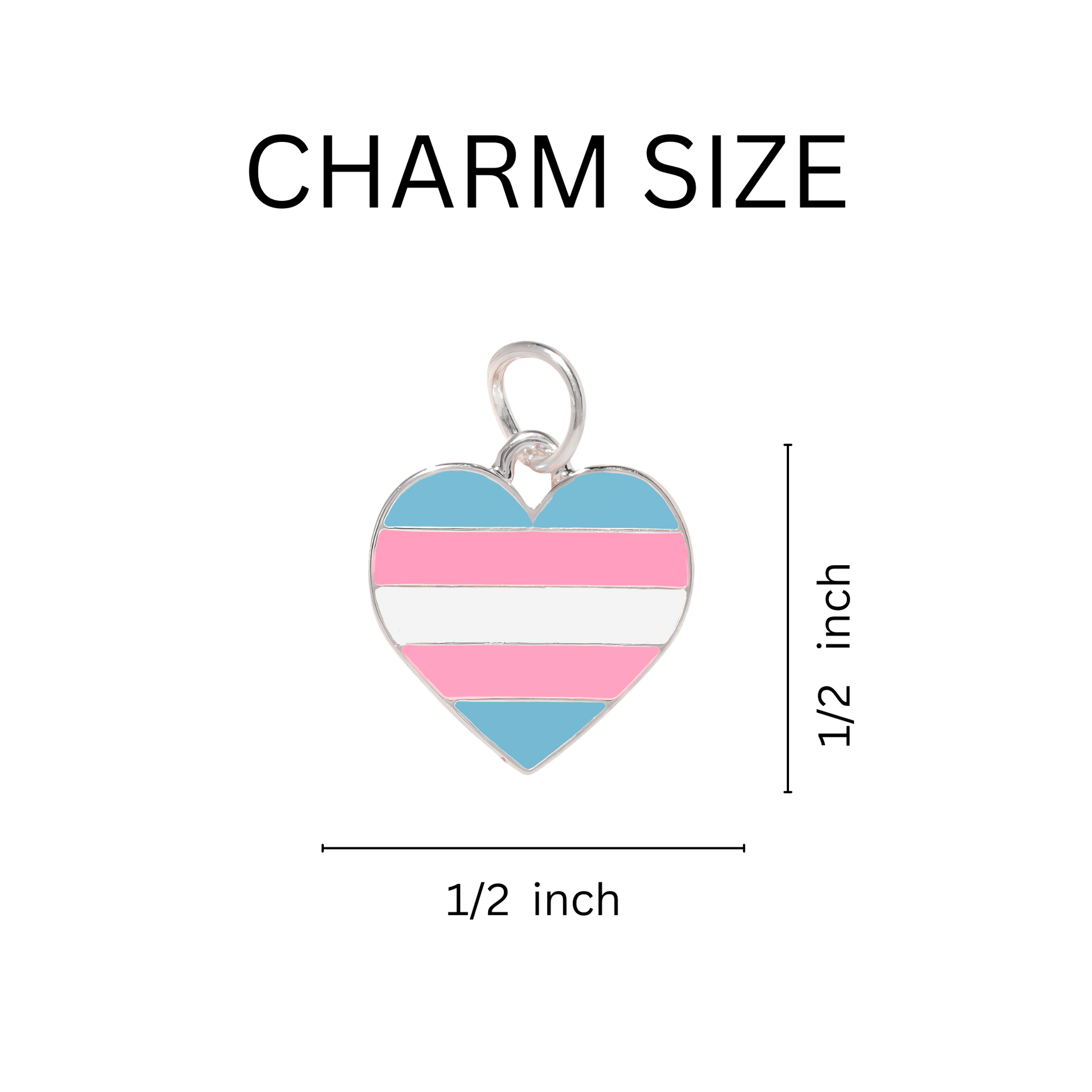 Transgender Heart Shaped Flag Silver Rope Bracelets - We Are Pride