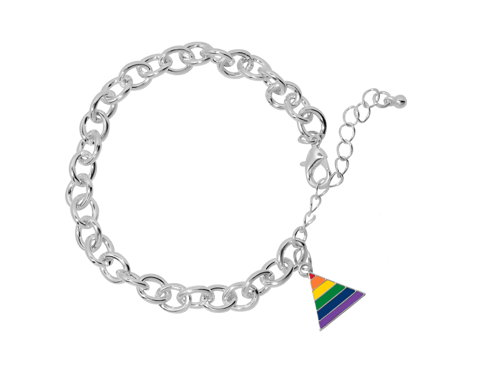 Triangle Shaped Rainbow Charm Chunky Charm Bracelets