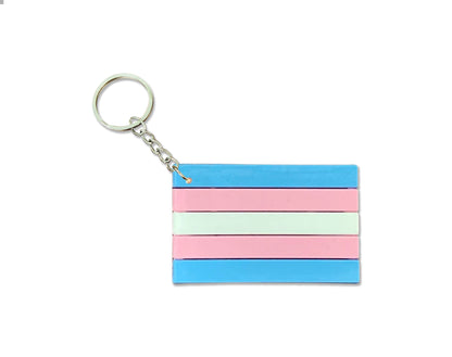 Transgender Flag Silicone Key Chains, Cheap Gay Pride Jewelry