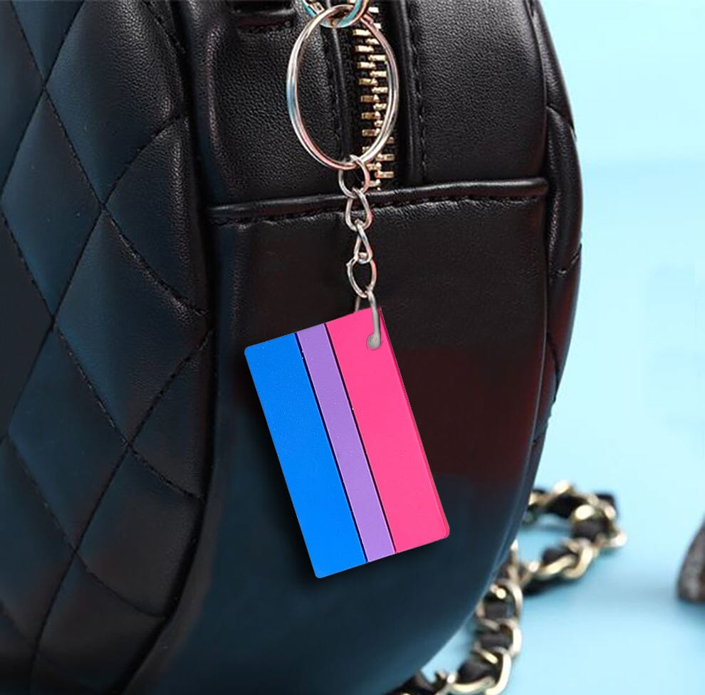 Bisexual Flag Silicone Key Chains, Cheap Gay Pride Jewelry