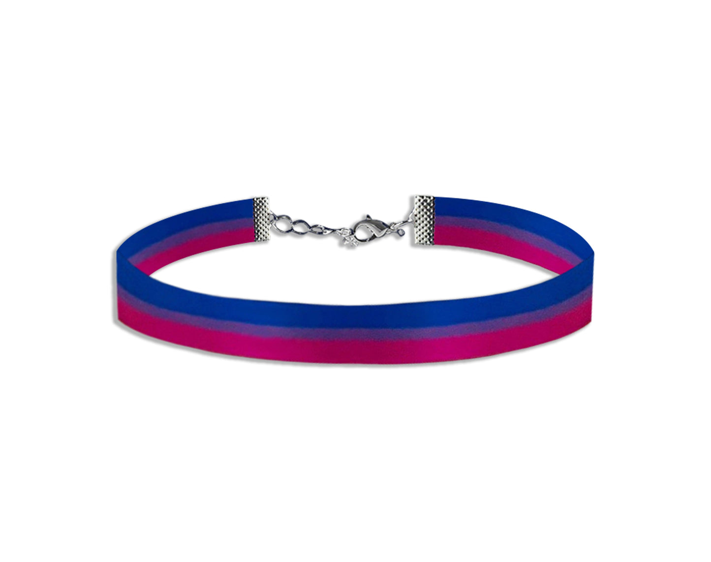 Bulk Bisexual Flag Striped Choker Necklaces, LGBTQ Gay Pride