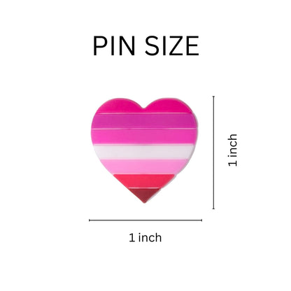 Lesbian Pride Heart Silicone Pins - We Are Pride Wholesale