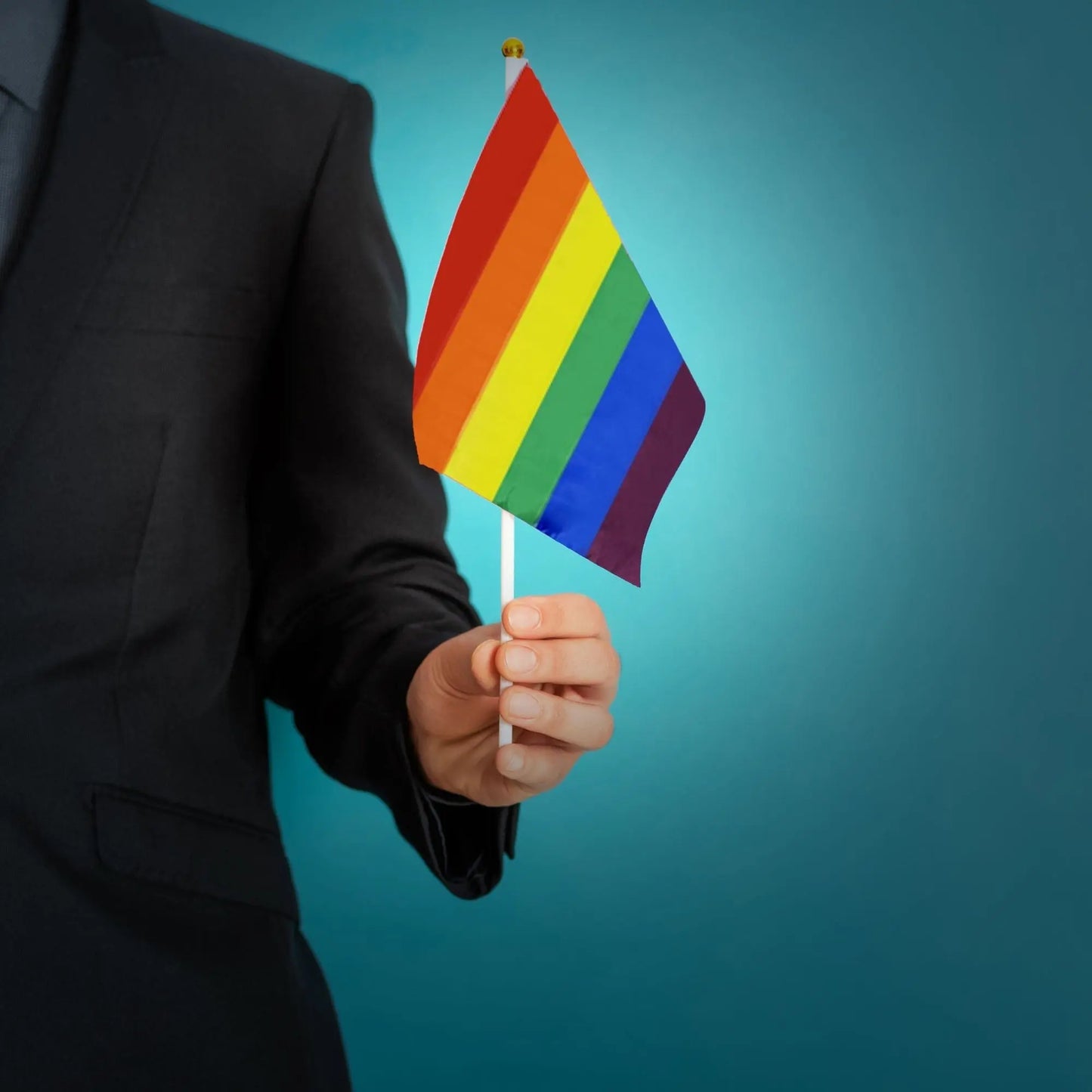 Small Rainbow Striped Flags on a Stick - We Are Pride Wholesale