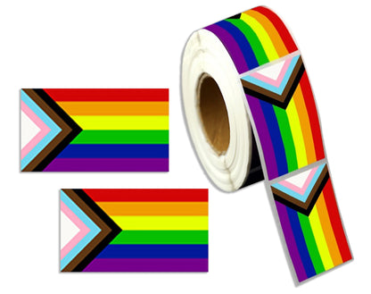 Extra Large Daniel Quasar "Progress Pride" Rectangle Flag Stickers - We Are Pride